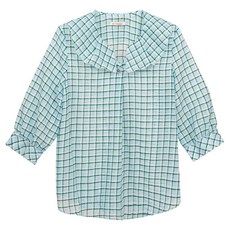 CHATELAINE 女款格紋荷葉領襯衫 HCCMBL801