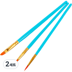 다사바바 컬러 유화붓 블루 3종 세트, 2세트