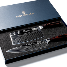 Matsukasa Damask 2件組 D, 中式菜刀 + 主廚刀, 1套