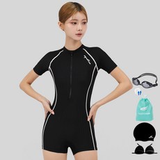 아쿠아티카 여성용 반팔원피스 2부 수영복 AQA27515 + 일반용 수경 6종 세트 AQA-700