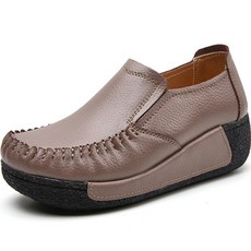 Picaso 피카소 여성용 발편한 가죽 키높이 수제 통굽 슬립온