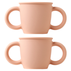 실리만 국내생산 크림 실리콘 양손 빨대컵 크림피치 1개 220ml, 2개