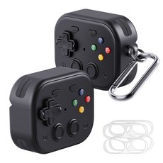 KANTAM AirPods 復古保護殼 + 防塵貼紙 2入, 黑色, AirPods Pro 3, 1個