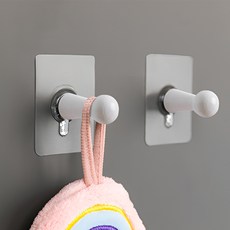 木質無色痕掛勾組 4個, 白漆木, 1組