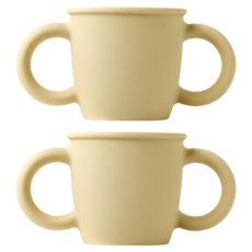 실리만 국내생산 크림 실리콘 양손 빨대컵 크림옐로우 1개 220ml, 2개