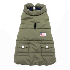 PET PARADISE 寵物衣服 羽絨背心 SS, 軍綠色, 1件