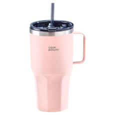cook power 鍋寶 真空陶瓷雙霸杯 杯子 + 吸管, 1組