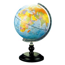 FUN GLOBE 12吋海洋行政地球儀 木座 高45cm, 藍色