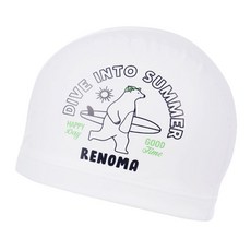 renoma 熊圖案 PU 泳帽 RO-RC2C006, 1個, 白色