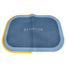 Amance 雅曼斯 軟式硅藻吸水浴室踏墊, 深淺藍, 1入