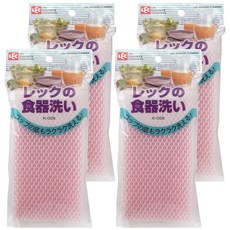 LEC 食器清潔海綿, 尼龍網層包覆海綿, K-008, 1入, 4包