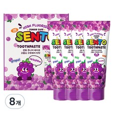 센토 주니어 세이프 고불소 구취케어 어린이치약 포도향, 120g, 8개