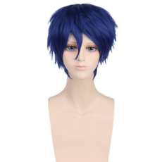 daysoy 短版層次角色扮演假髮, 1個, 海軍藍色