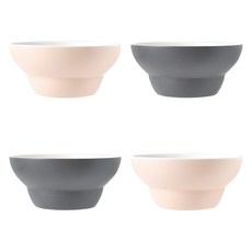 BOWLBOWL 韓國製復古麵碗 粉色 2入+灰色 2入, 混色, 1套