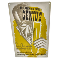 SCIENCE FACTORY 賽先生科學工廠 懷舊科學鐵皮牌-天才時刻, 34 x 30cm