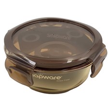 Corelle Brands 康寧餐具 Snapware 琥珀色耐熱玻璃保鮮盒 圓形, 400ml, 1個