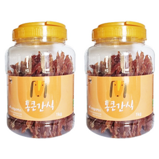 통큰간식 강아지 건조간식, 오리슬라이스, 1kg, 2개