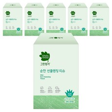 그린핑거 순한 선클렌징 티슈, 30매입, 6개