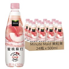 Minute Maid 美粒果 零加糖蜜桃蘇打, 500ml, 24瓶