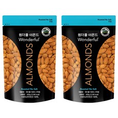 Wonderful ALMONDS 無鹽烘烤杏仁果, 400g, 2包