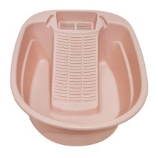 一體成型加厚多功能洗衣板水盆, 長方款-粉色, 48x38x14公分, 1個