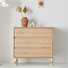 데코퍼니쳐 바이올렛 서랍장 800 방문설치, 오크, 3단