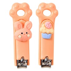 指甲剪 腳掌造型 美甲工具, 2個, 橘色