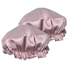 BIOAM 佰歐安 天然蠶絲大尺寸舒眠護髮帽 - 防靜電 秀髮柔順不毛躁 彈性鬆緊帶, 50g, 2個