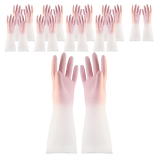 모나홈 예쁜 반투명 니트릴 고무장갑 양손착용 세트, 파스텔핑크, 중(M), 10세트