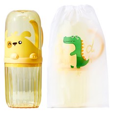 Aurafam 兒童漱口杯牙刷盒, 黃色, 1個