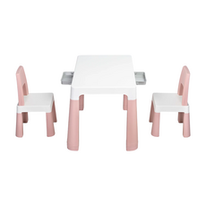 LILIKOKO 可增高兒童書桌椅組 一桌兩椅 8817-2 粉色 安全環保材質