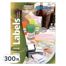 올바른라벨 레이저 잉크젯 공용 라벨 흰색 AL104, 4칸, 300개