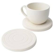 오르비아 규조토 컵받침 티코스터, 화이트, 2개