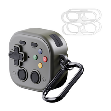 KANTAM AirPods 第4代 鎖扣 復古 防丟 保護殼, 灰色, 單一商品, 1個