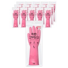 롯데이라이프 착한 고무장갑, 핑크, 대(L), 16세트