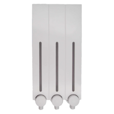 SHCJ 生活采家 500ml 三孔手壓給皂機，ABS本體 304不鏽鋼彈簧 PP塑料內管, 經典白, 1盒