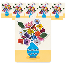 minhwashop 花朵立體紙相框製作套組 UDPPP0562, 花瓶, 10套