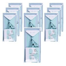 市集風格三角尺量角器組, 綠色, 10套