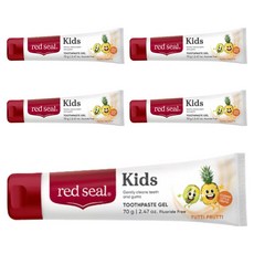 紅印 Red Seal 兒童牙膏 無SLS 含木糖醇, 2歲以上, 75g, 5條