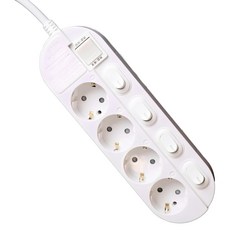 Ohseong 精密開關獨立省電多抽頭 4 爪, 1.5m, 單一顏色, 1個