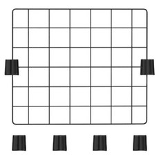 KI WISH 居家生活 側邊鐵架方格網 附夾片 4個, 1組, 黑色
