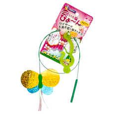 CattyMan 懸掛式自動逗貓玩具 貓用 預測不能的動作, 蝴蝶 金色 + 藍色, 1個