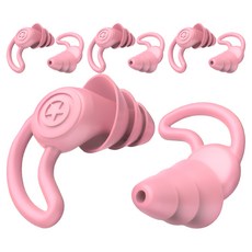 Monahome 舒適不痛耳三層奈米矽膠防噪音耳塞 2種 x 2入組 亮粉色, 2套, 2副