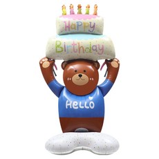 KHOHIMO 小熊超大型生日派對鋁箔氣球 5W0450, 1個, 混合色