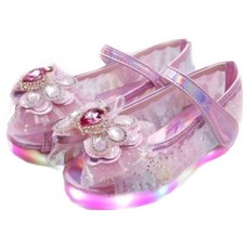 女童 풋풋 微風紗紗皇冠 LED 露趾涼鞋
