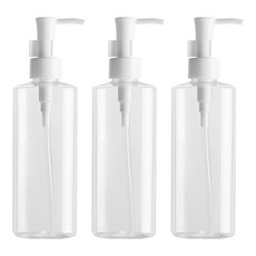 沐浴乳/洗髮乳/洗手乳 高身按壓瓶/分裝瓶 500ml, 透明色, 3個