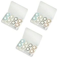 특별한상점 투명 칼라 휴대용 케이스 + 콘택트 렌즈 케이스 4종 세트, 혼합색상, 3세트