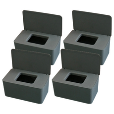 100張MEO雙蓋密封蓋濕紙巾盒, 灰色, 4個