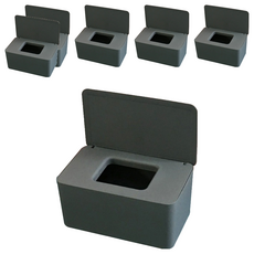 100張MEO雙蓋密封蓋濕紙巾盒, 灰色, 6個