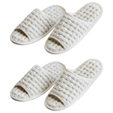 Modern House 新款鬆餅格紋拖鞋, 2個, 象牙白